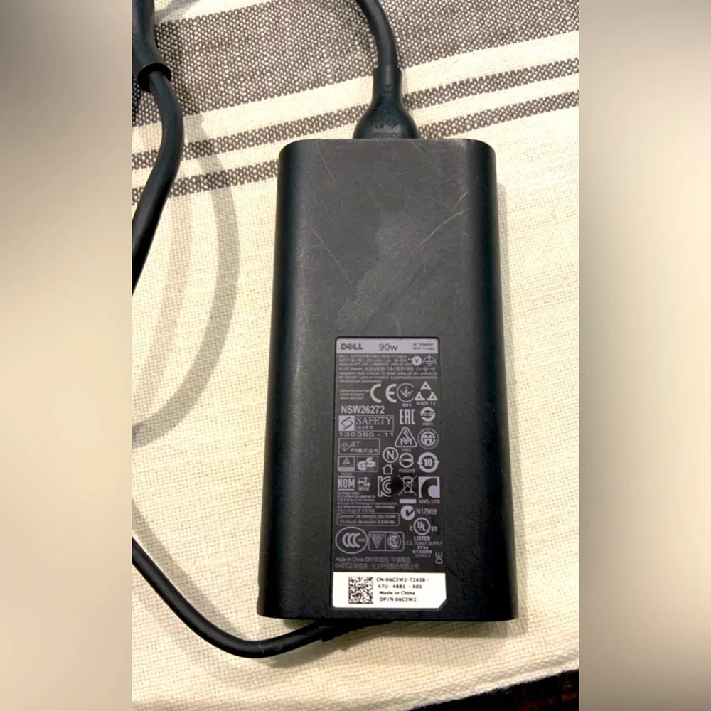 Dell 90W AC Adapter Charger for Dell Laptop Power Cord
